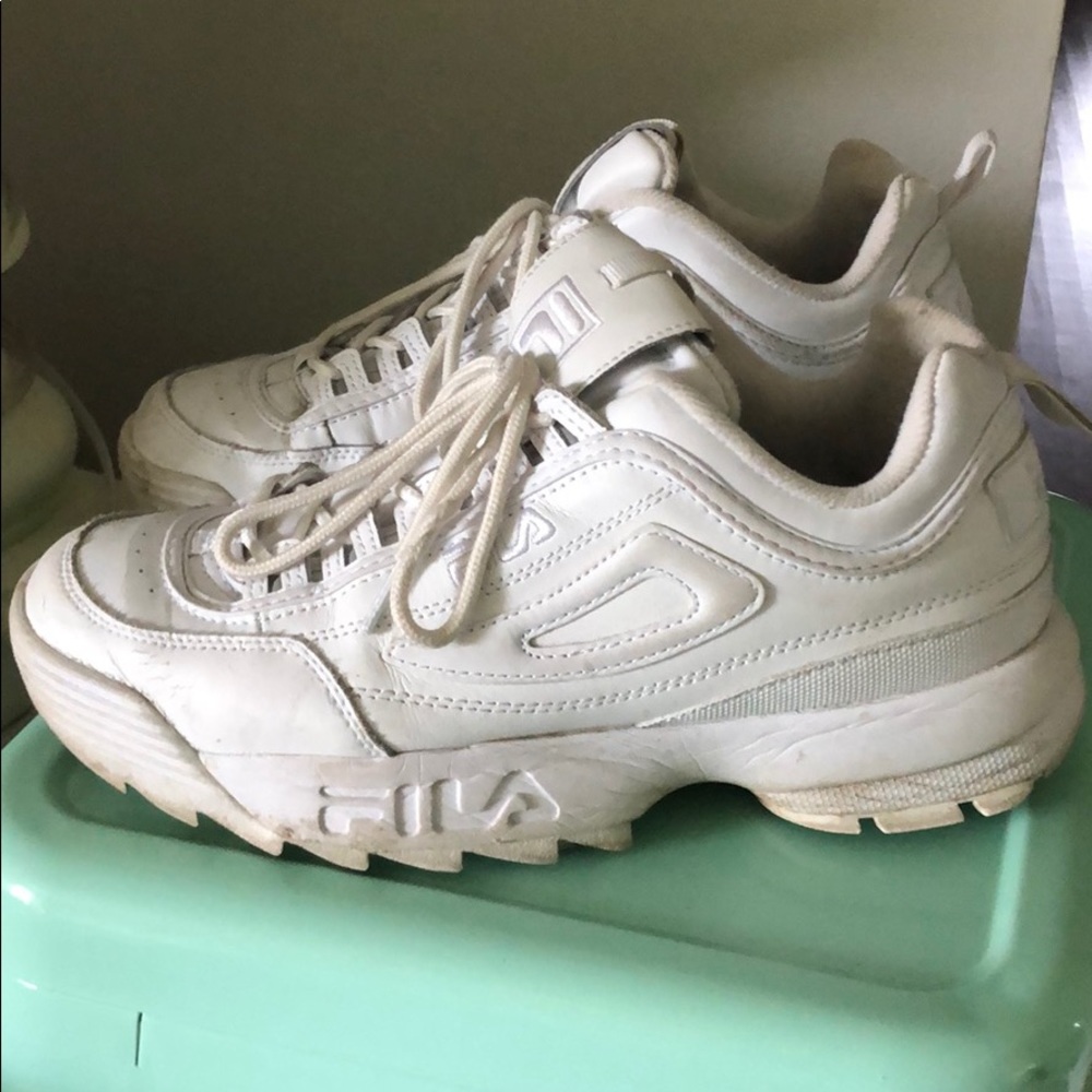 White Fila Disruptor